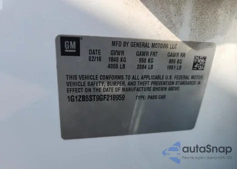 2016 Chevrolet Malibu Ls from USA, damaged, VIN 1G1ZB5ST9GF218959